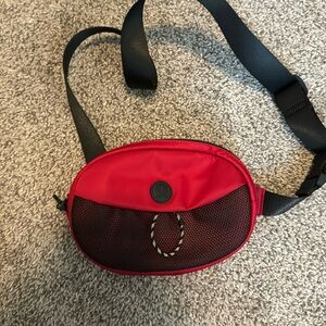 Red lululemon belt bag